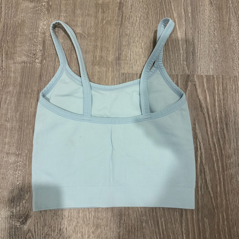 SET Active Light Blue Ribbed Crop Top - Picture 3 of 3